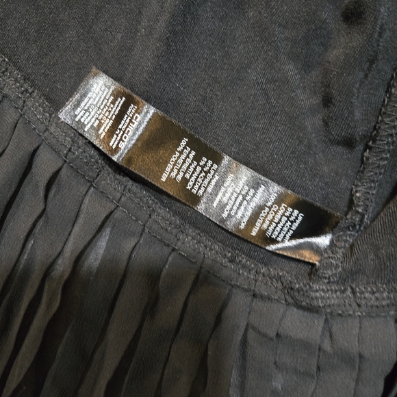 Chico's Black Cardigan With Pleated Mesh Sheer Bottom Lagenlook - Picture 6 of 8